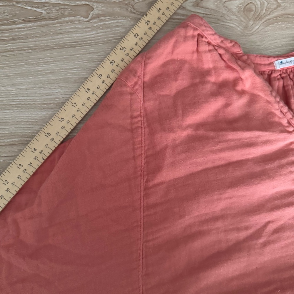 Free People CP Shades Small Swing Top Coral‎ Orange Gauze Cotton Relaxed Boho - Picture 8 of 8